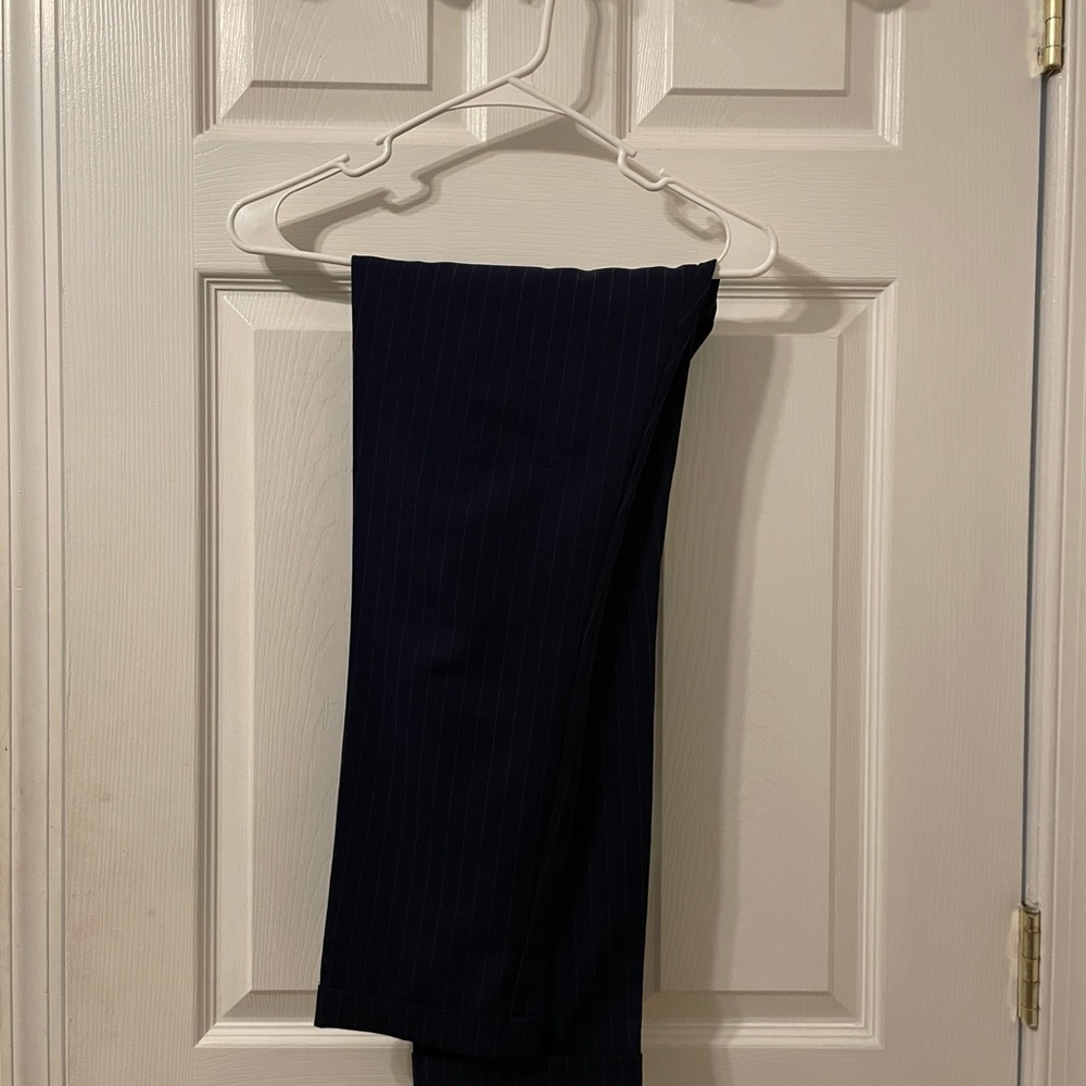 Navy Blue Striped Trousers